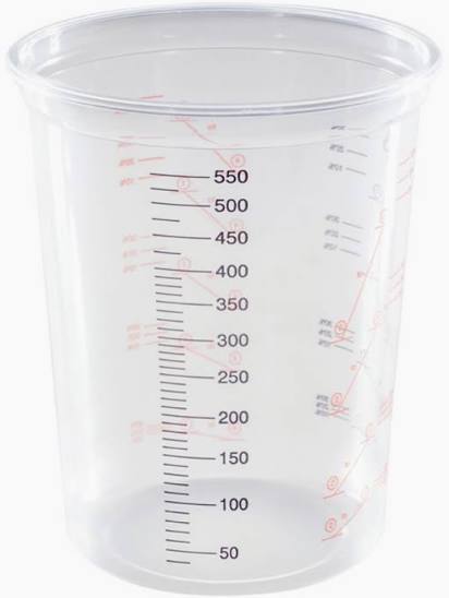 Clear Plastic Mixing Cups 600ml (50pk)